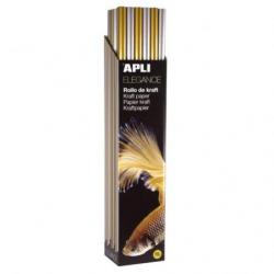 Papier prezentowy APLI Kraft, 100x300cm, 70 g/m2, 1 szt., srebrny/złoty mix