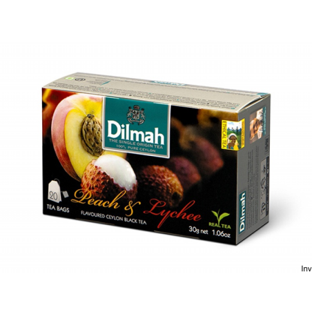 Herbata DILMAH czarna brzoskwinia i liczi 20 torebek po 1,5 g