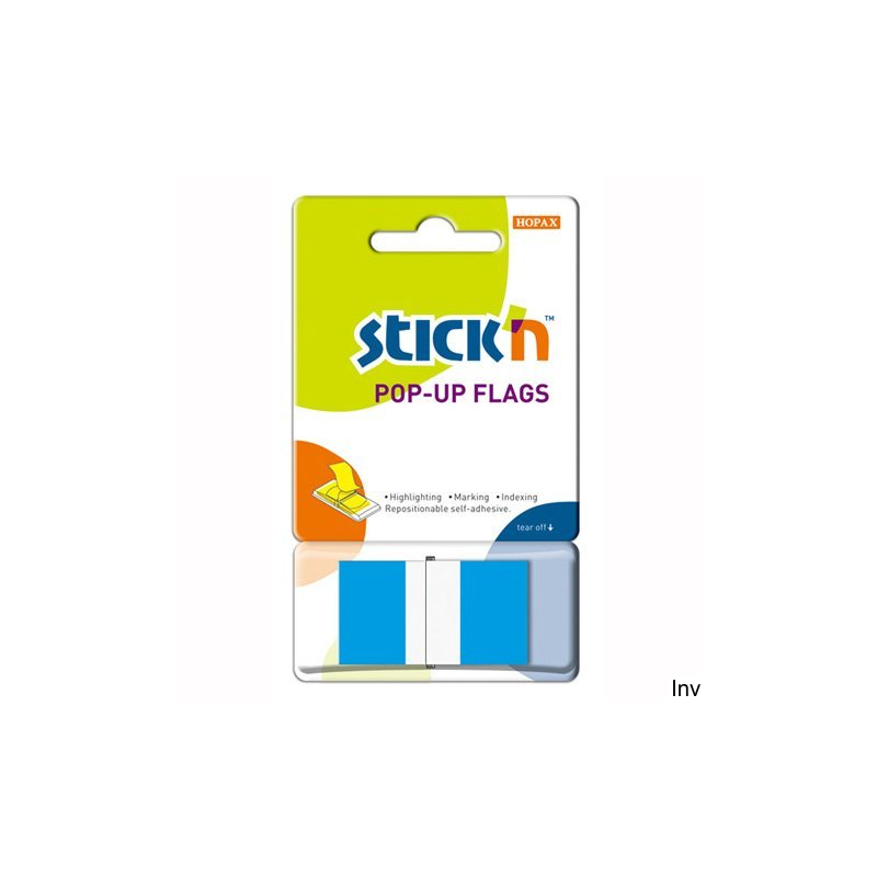 Zakładki indeksujące StickN 45x25mm 50 sztuk niebieskie w podajniku