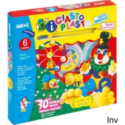 Amos Ciasto-Plasto, masa plastyczna 6 kolorów, 18 g, dla dzieci powyżej 4 lat