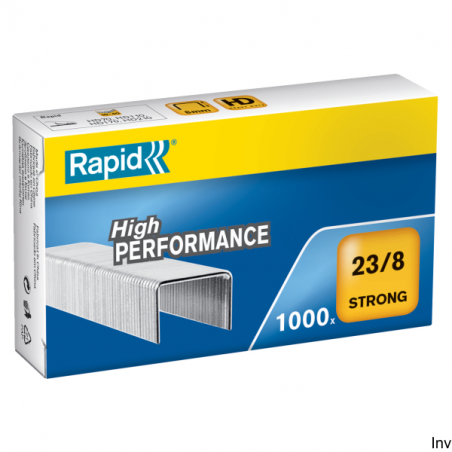 Zszywki Rapid Strong 23/8, 1000 sztuk, pokryte powłoką galwaniczną, zapobiegającą korozji