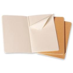 Zestaw 3 zeszytów MOLESKINE Cahier Journals L (13x21cm), gładki, 80 stron, piaskowy