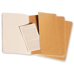 Zestaw 3 zeszytów MOLESKINE Cahier Journals L (13x21cm), gładki, 80 stron, piaskowy