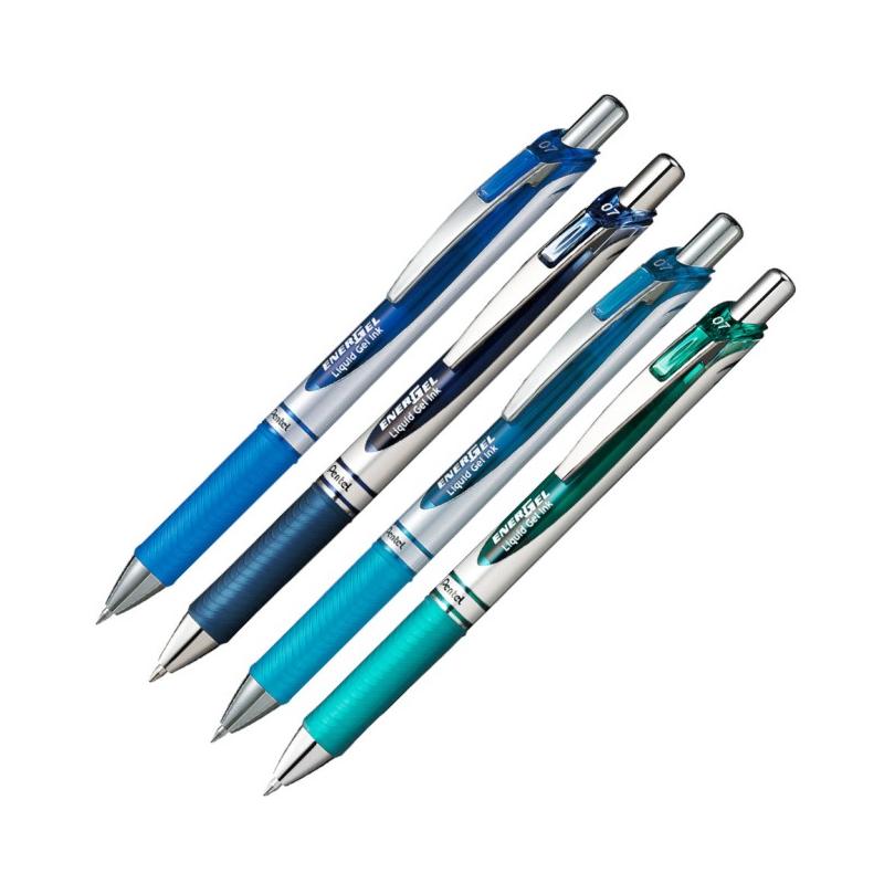 Pióro kulkowe Pentel EnerGel 0,7 mm, zestaw 4 kolorów Błękitne Ukojenie BL77-ST4CACSSPL