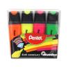 Zakreślacze płaskie Pentel SL60-4, 4 kolory, tusz wodny, końcówka 5.0 mm