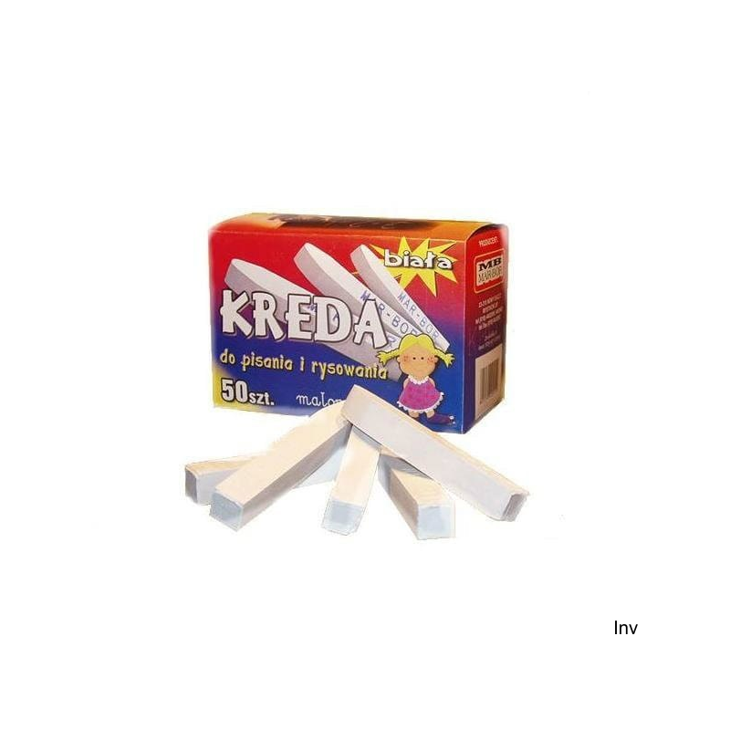 Kreda szkolna biała 50 sztuk B4 Mar Bor