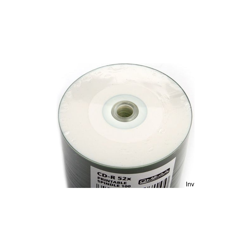 Płyta Omega CD-R 700MB 52x do nadruku w folii 100 sztuk PRINTABLE WHITE SPINDEL