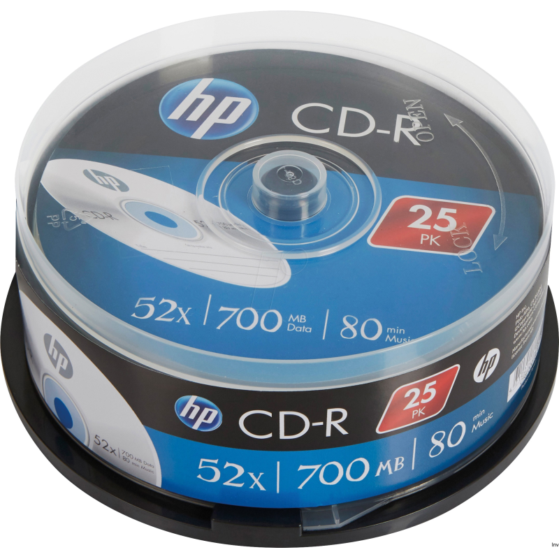 Płyta CD-R HP 700MB 52X (25 sztuk) w opakowaniu CAKE box