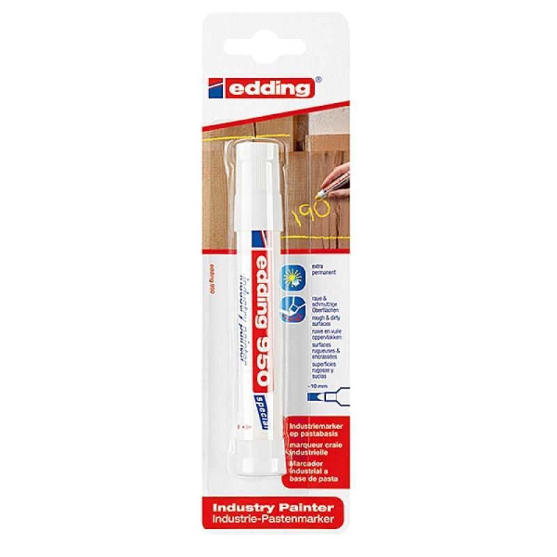 Marker przemysłowy w paście E-950 EDDING, 10 mm, biały, blister