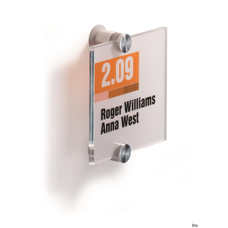 Tabliczka informacyjna Durable 105x105mm przezroczysta z folią do zadrukowania