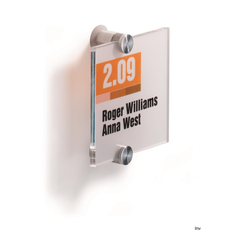 Tabliczka informacyjna Durable 105x105mm przezroczysta z folią do zadrukowania