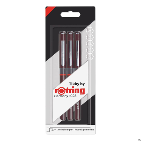 Zestaw cienkopisów Rotring Tikky 0.1/0.3/0.5 mm 3 sztuki