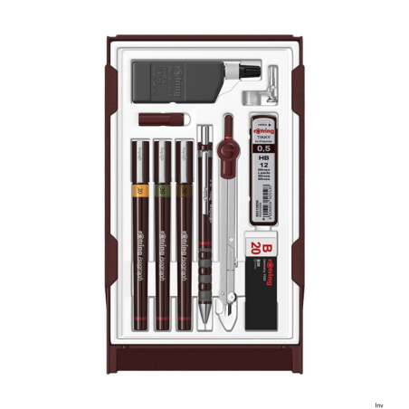 Zestaw Rotring Isograph COMBI College 0.2/0.35/0.7 z tuszem, gumką i rysikami