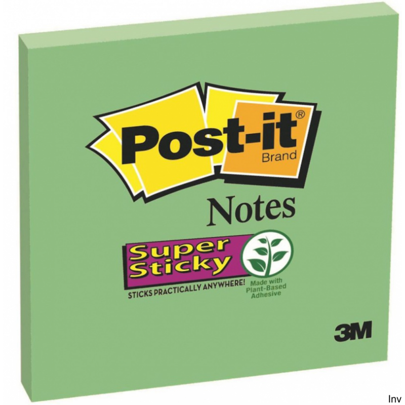 Post-It 3M Bloczek samoprzylepny Super Sticky zielony 76x76mm 90 kartek