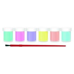 Farby plakatowe KEYROAD, 6x22ml, pędzelek gratis, pudełko, mix kolorów pastel - 2