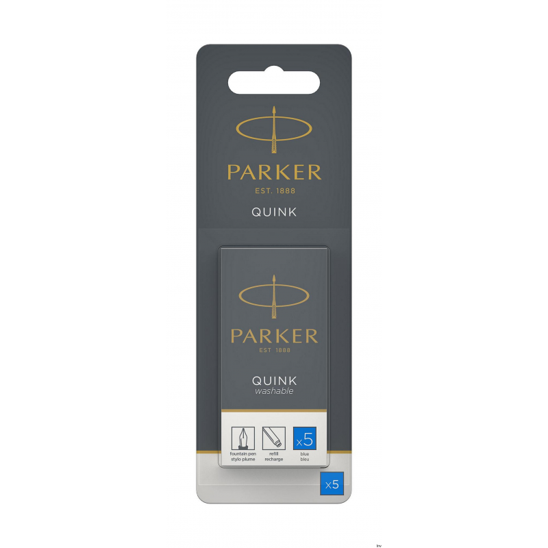 Naboje atramentowe QUINK STANDARD niebieskie zmywalne 5 sztuk PARKER