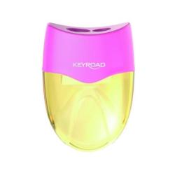 Temperówka plastikowa KEYROAD, pastel, podwójna, z pojemnikiem, blister, mix kolorów - 3
