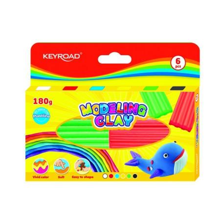 Modelina KEYROAD, 6x30g, pudełko, mix kolorów - 1