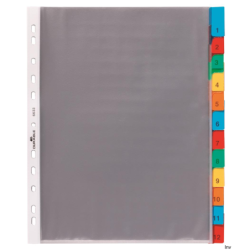 Przekładki A4, kolorowe indeks, 12 części, 1 -12 przezr. 663319 DURABLE (X) - 1