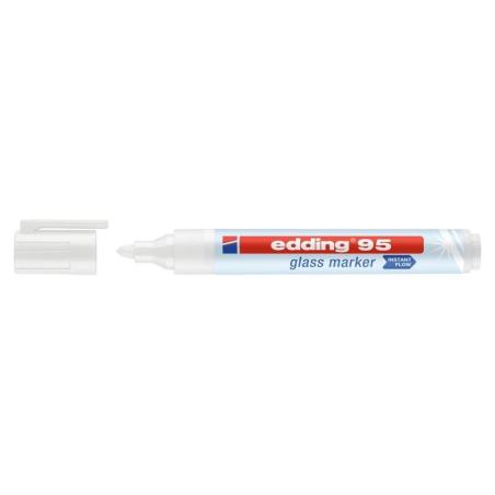 Marker do powierzchni szklanych E-95 EDDING, 1,5-3 mm, biały, 10 szt. - 1