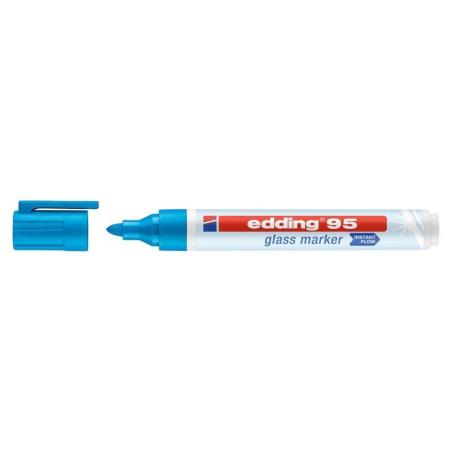 Marker do powierzchni szklanych E-95 EDDING, 1,5-3 mm, błękitny, 10 szt. - 1