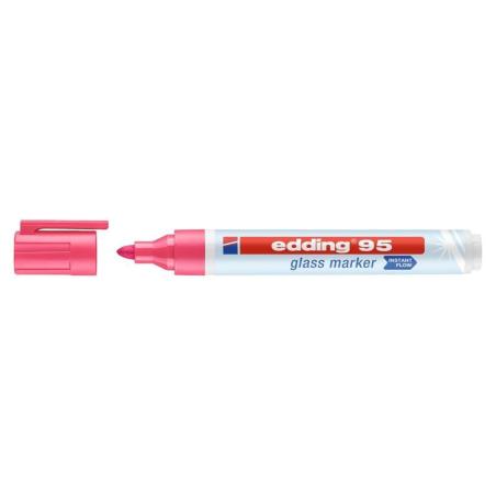 Marker do powierzchni szklanych E-95 EDDING, 1,5-3 mm, różowy, 10 szt. - 1