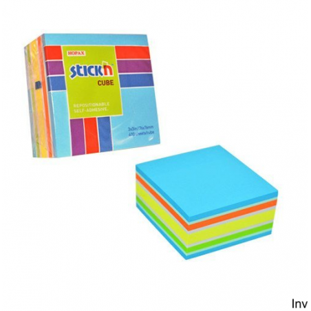 Bloczek samoprzylepny StickN 76x76 mm 400 sztuk mix niebieski/zielony