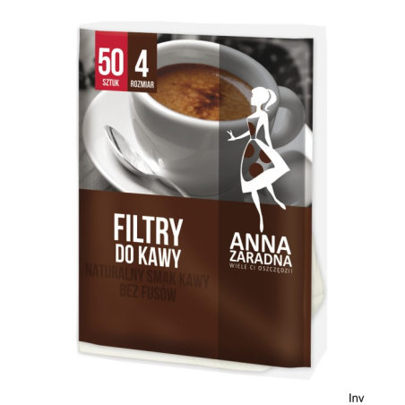 Filtr do kawy nr 4 , 50 sztuk ANNA ZARADNA - 1