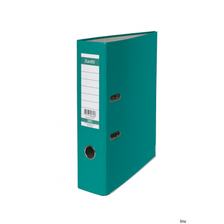 Segregator A4 50mm turkusowy Bantex z mechanizmem, ekologiczny, z wymienną etykietą i metalową szyną