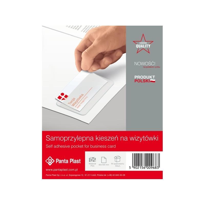 Kieszeń samoprzylepna na wizytówki PCV 100*60 (50szt) 0407-0001-00 Panta Plast - 1