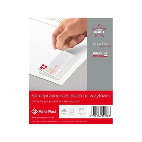 Kieszeń samoprzylepna na wizytówki PCV 100*60 (50szt) 0407-0001-00 Panta Plast - 1
