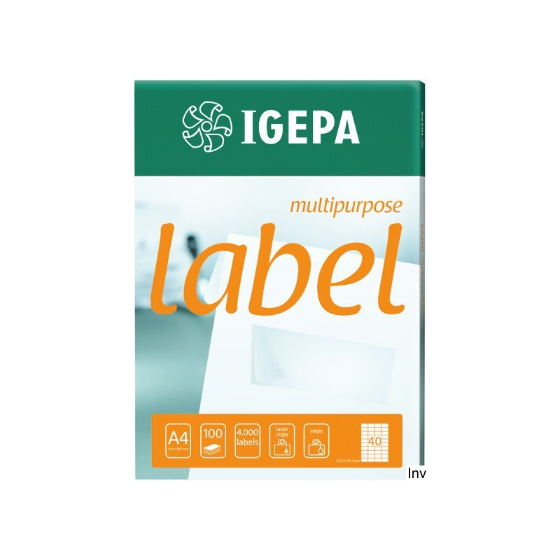 Etykieta samoprzylepna 70x41mm, 100 sztuk, Igepa, papier premium do drukarek laserowych i atramentowych