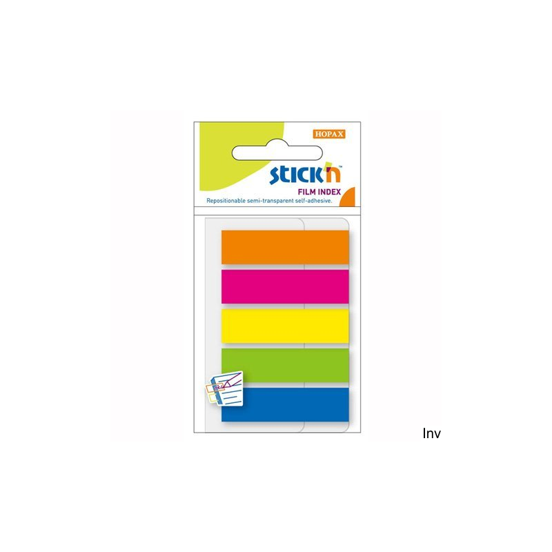 Zakładki indeksujące StickN 45x12 mm mix 5 kolorów neonowych