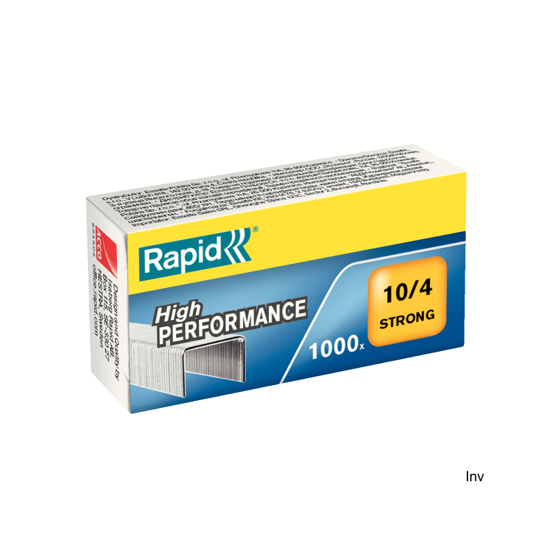Rapid Zszywki Strong 10/4, 1000 sztuk, powłoka galwaniczna, zapobiegająca korozji