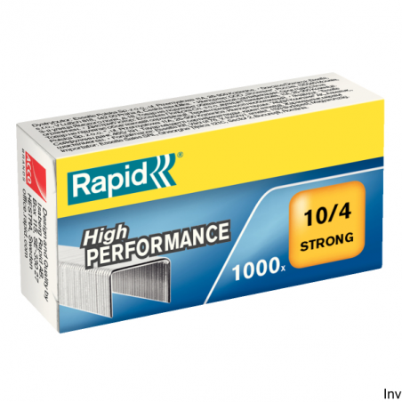 Rapid Zszywki Strong 10/4, 1000 sztuk, powłoka galwaniczna, zapobiegająca korozji