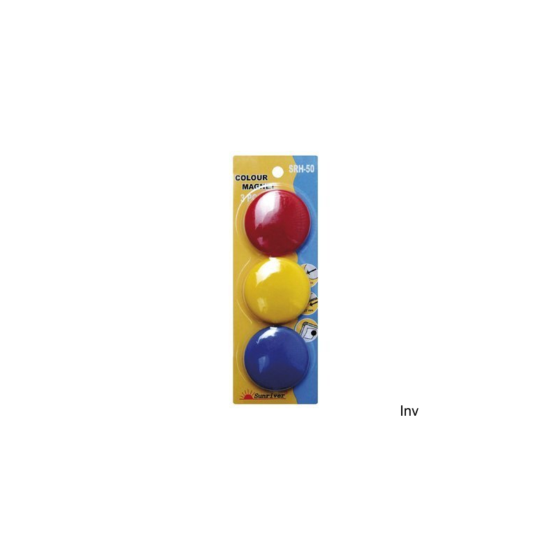 Magnesy kolorowe Argo WF-50 3 sztuki do przytwierdzania dokumentów do metalowego podłoża