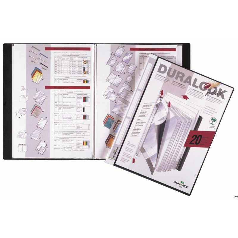 Album ofertowy Durable DURALOOK PLUS, A4, czarny, 20 kieszonek, przezroczyste koszulki z polipropylenu