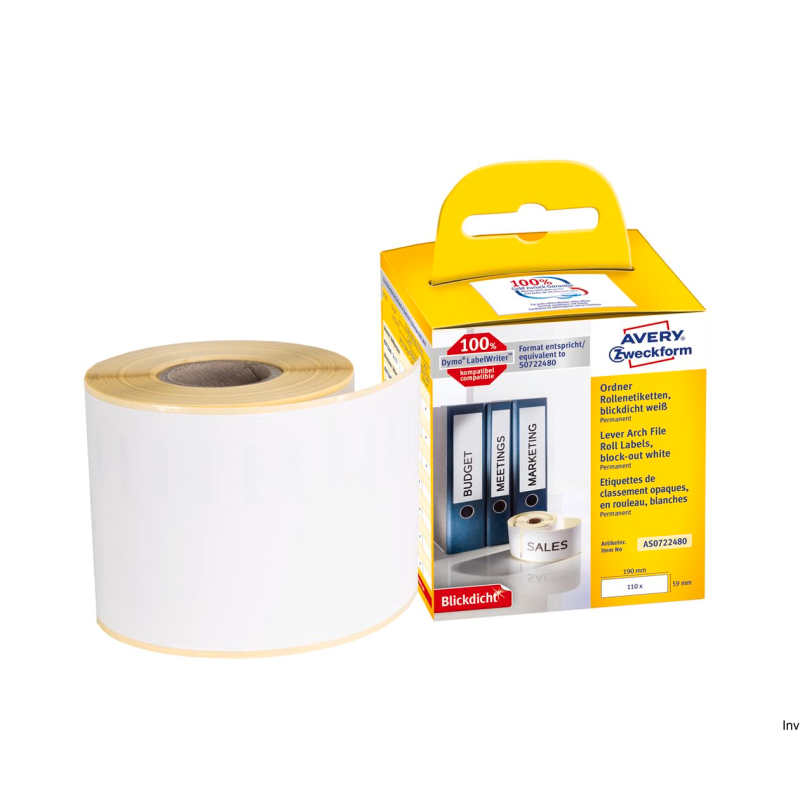 Etykiety Avery Zweckform 59 x 190 mm, białe, 110 sztuk w rolce do termodruku