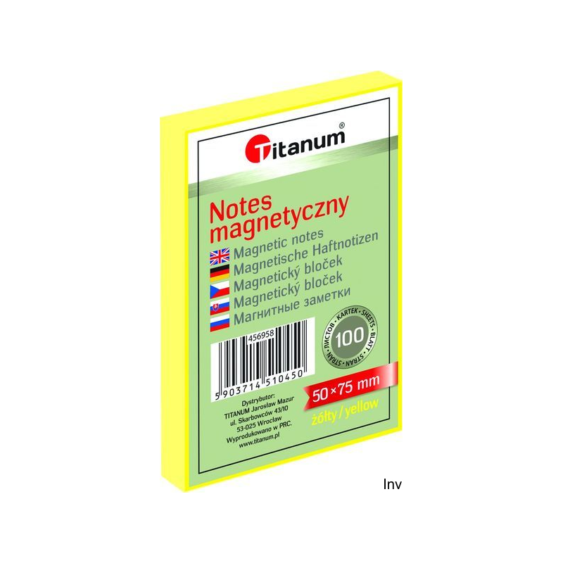 Notes elektrostatyczny 50x75mm 100 kartek mix kolorów TITANUM