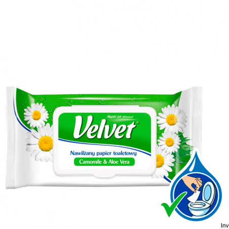Bea Velvet nawilżany papier toaletowy rumiankowy 42 sztuki biały hypoalergiczny