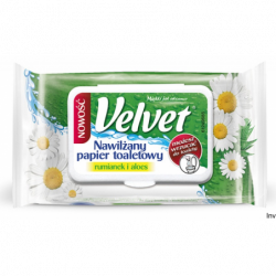 Bea Velvet nawilżany papier toaletowy rumiankowy 42 sztuki biały hypoalergiczny