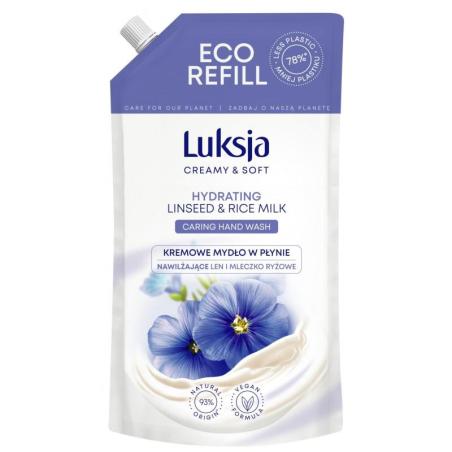 Kremowe mydło w płynie LUKSJA, len, zapas 900ml - 1