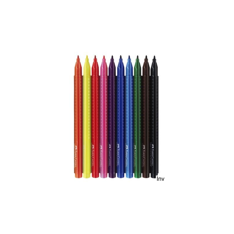 Flamastry Faber-Castell Grip 10 kolorów w opakowaniu kartonowym