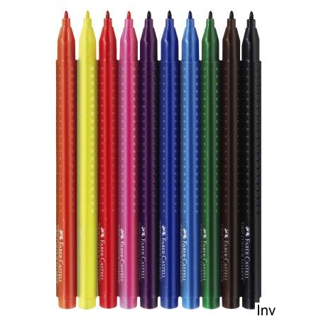Flamastry Faber-Castell Grip 10 kolorów w opakowaniu kartonowym