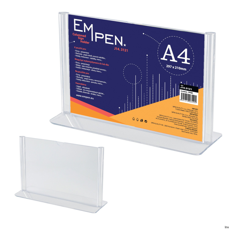 Stojak plakatowy MAFFI TYP L A4 poziomy plastikowy transparentny