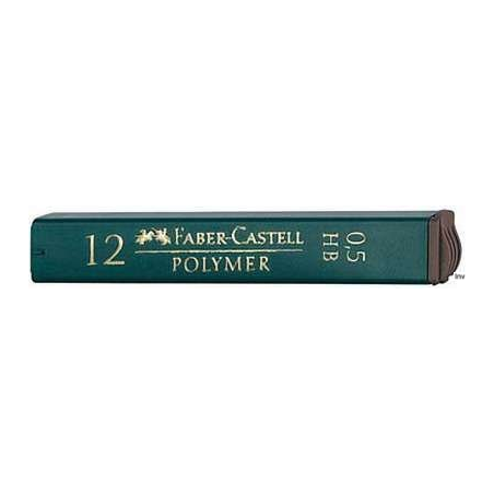Wkłady grafitowe Faber-Castell 0,5 mm HB 12 sztuk w opakowaniu plastikowym