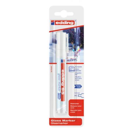 Marker do powierzchni szklanych E-95 EDDING, 1,5-3mm, blister, biały