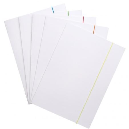Teczka z gumką OFFICE PRODUCTS, karton, A4, 300gsm, 3-skrz., gumka mix kolorów, biała