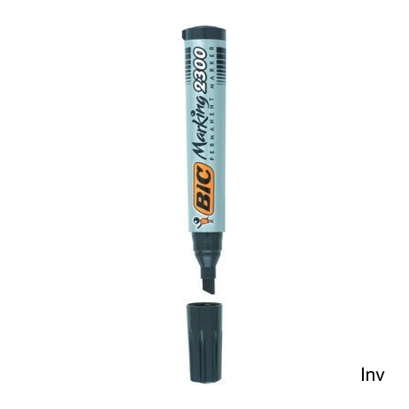 Marker permanentny BIC 2300 Ecolutions czarny ścięta końcówka 3.1-5.3 mm, bezzapachowy, 5.4 g atramentu