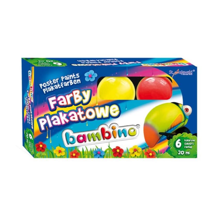 Farby plakatowe 6 kolorów BAMBINO STANDARD St.Majewski